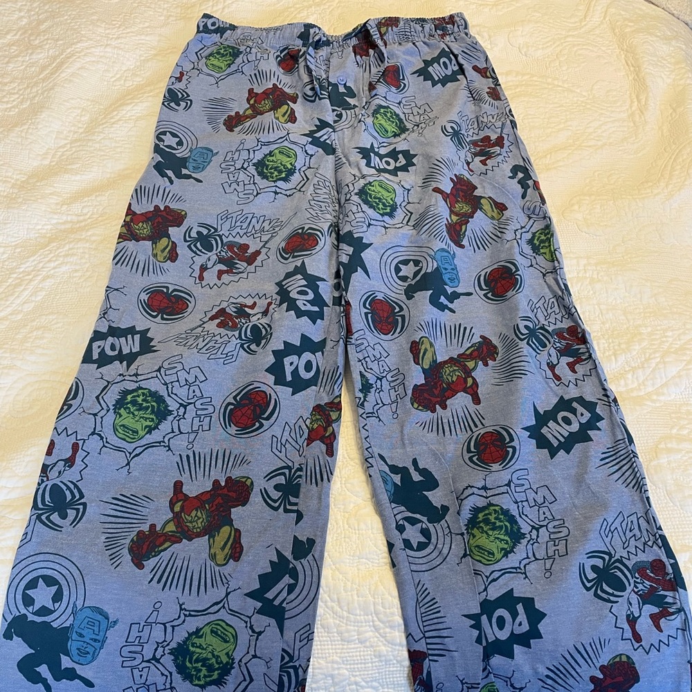 Marvel mens pajama bottoms.